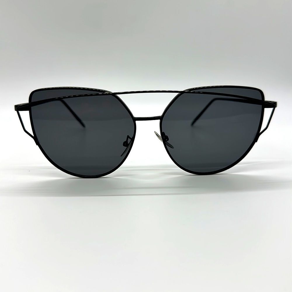 Cat Eye Sunglasses Womens Trendy Fashion Shades Black Retro Style